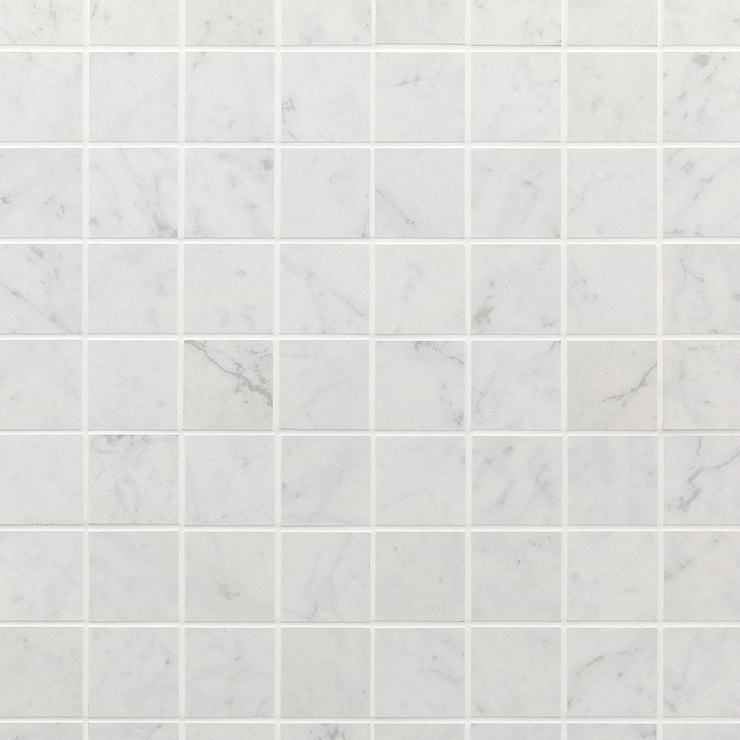 Marble Tech Bianco Gioia 2x2 Matte Marble Look Porcelain Mosaic Tile 