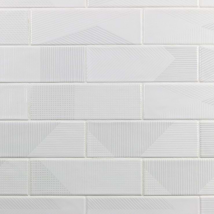 Enigma White 2x8 Polished Ceramic Tile
