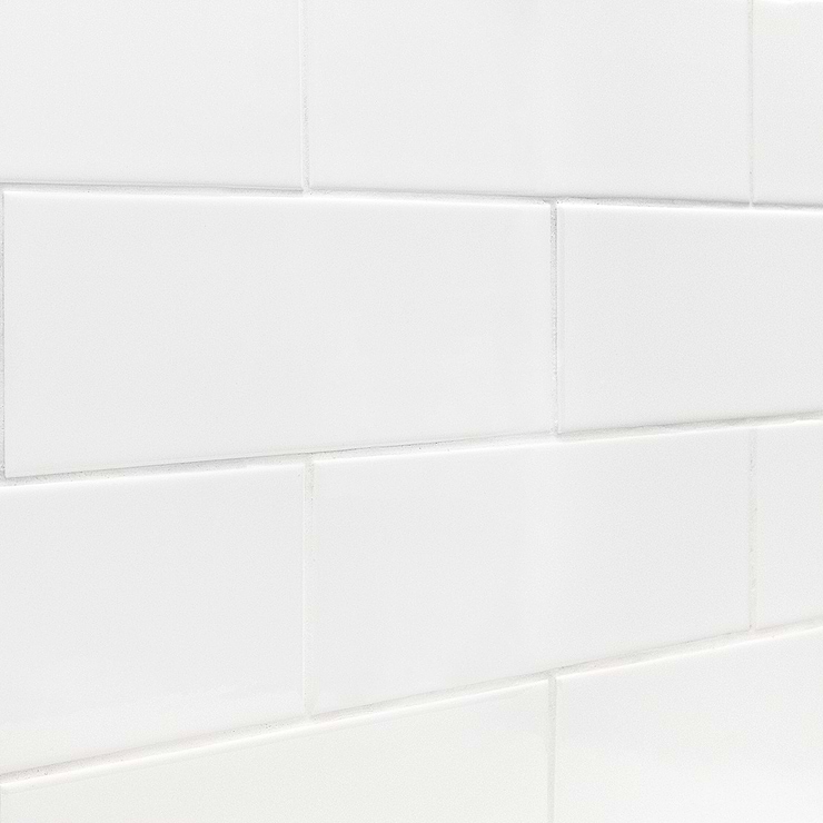 Basic White 4x12 Polished Ceramic Subway Wall Tile
