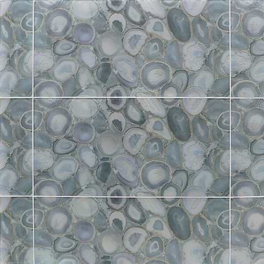 Agate Glass Silver Gray 18x36 Glossy Tile