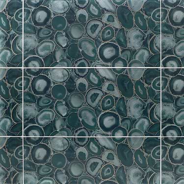 Agate Glass Teal Green 18x36 Glossy Tile