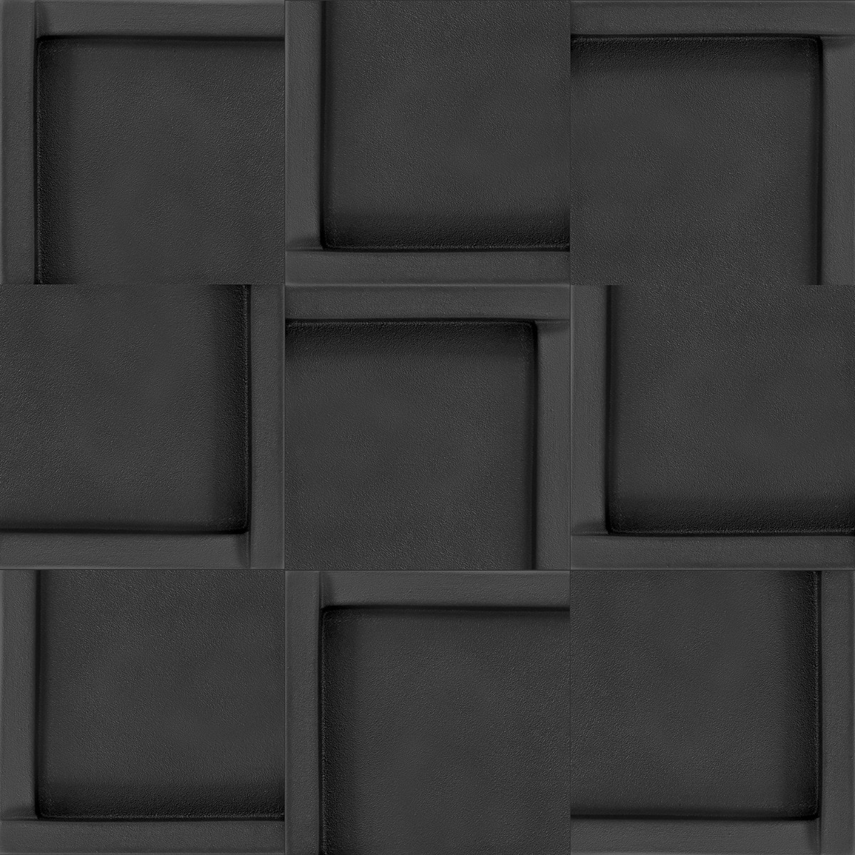 Roller Cross Black 4x4 3D Handmade Matte Ceramic Tile