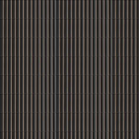 Roller Ribbed Black 4x12 3D Matte Ceramic Tile