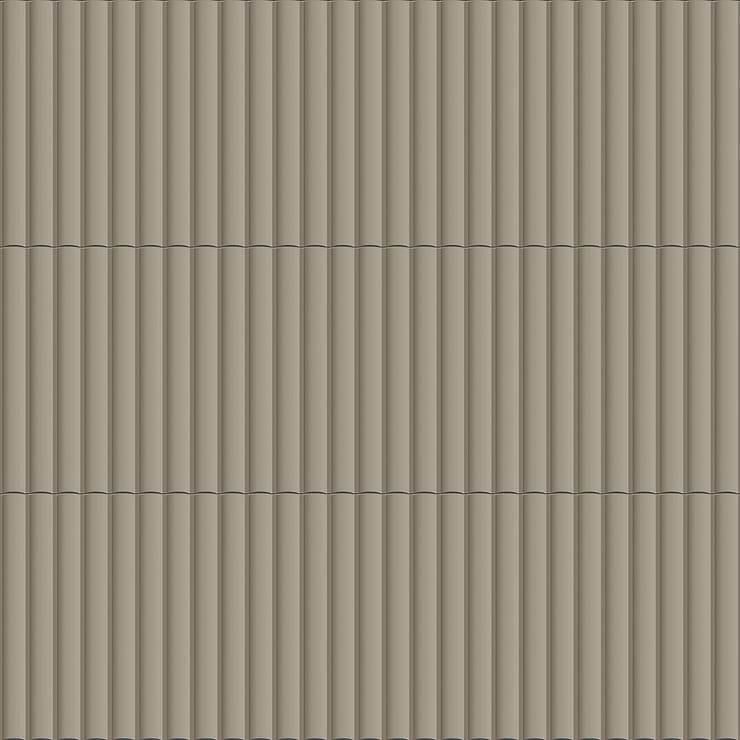 Roller Taupe Fluted Column 4x36 3D Handmade Matte Ceramic Tile