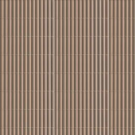 Roller Ribbed Taupe 4x12 3D Matte Ceramic Tile