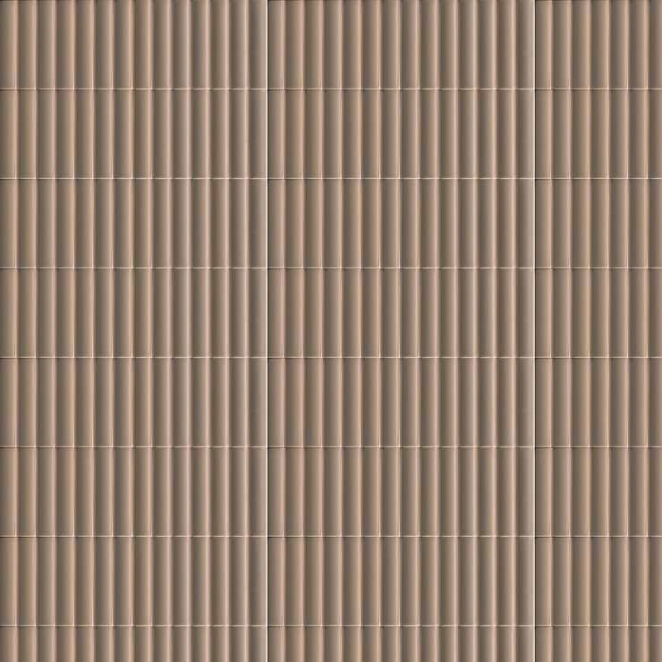 Roller Ribbed Taupe 4x12 3D Matte Ceramic Tile