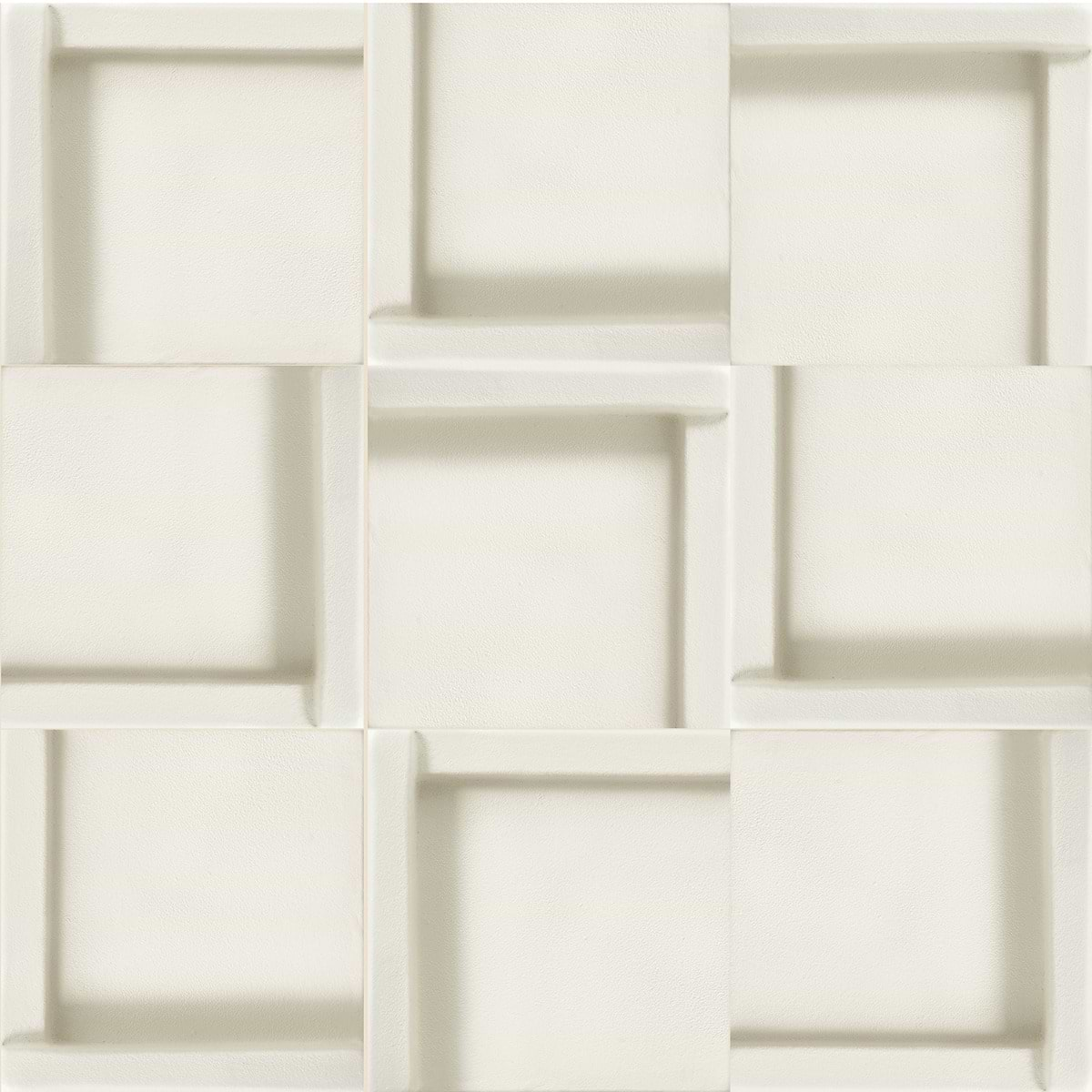 Roller Cross White 4x4 3D Handmade Matte Ceramic Tile