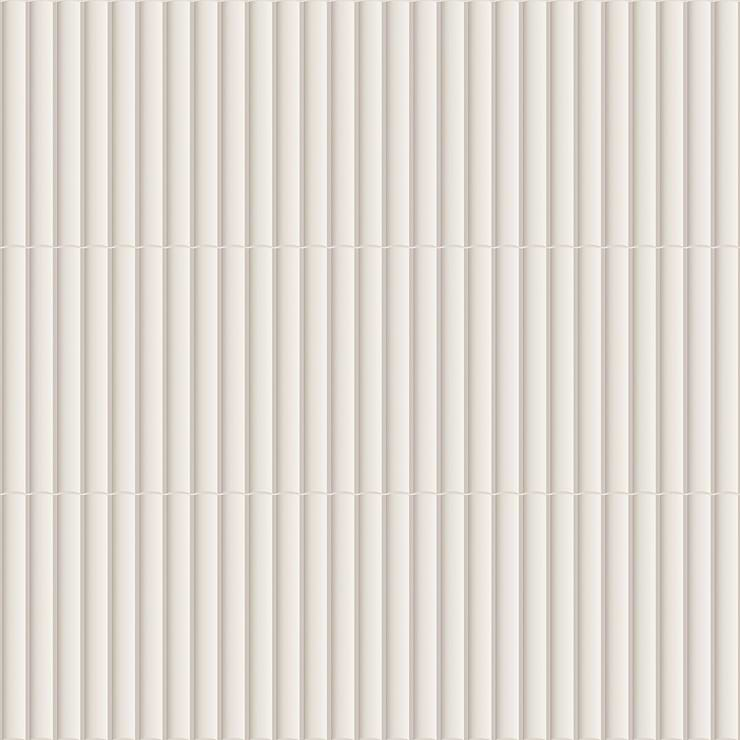 Roller White Fluted Column 4x36 3D Handmade Matte Ceramic Tile