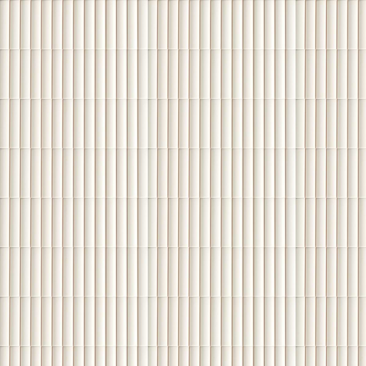 Roller Ribbed White 4x12 3D Matte Ceramic Tile