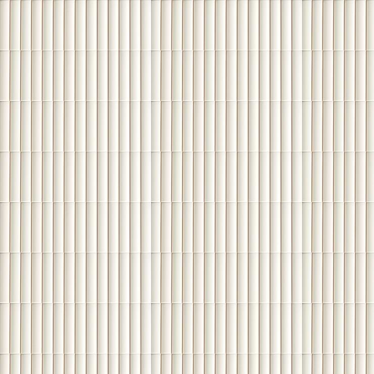 Roller Ribbed White 4x12 3D Matte Ceramic Tile