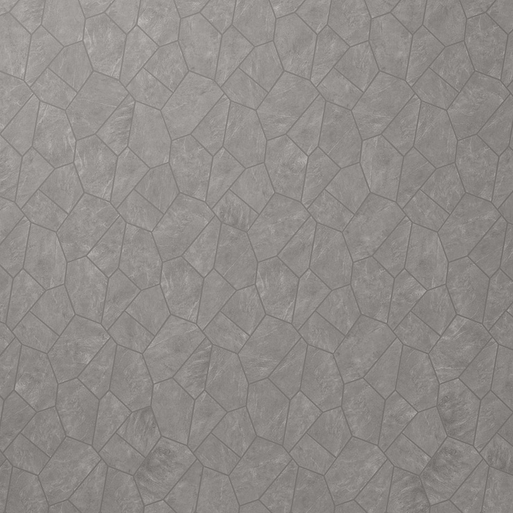 Era Slate Gray Organic Pattern Limestone Look Matte Porcelain Mosaic