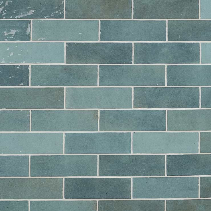 Sample of Portmore Aqua 3x8 Glazed Ceramic Tile [$5.95 per sq. ft.]