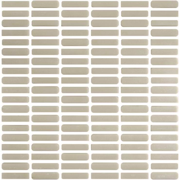 Venini Beige 1/2" x 2" Mini Brick Frosted Glass Mosaic Tile