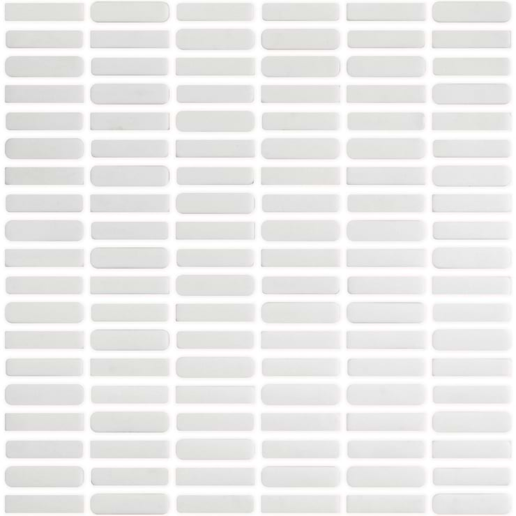 Venini White 1/2" x 2" Mini Brick Frosted Glass Mosaic Tile