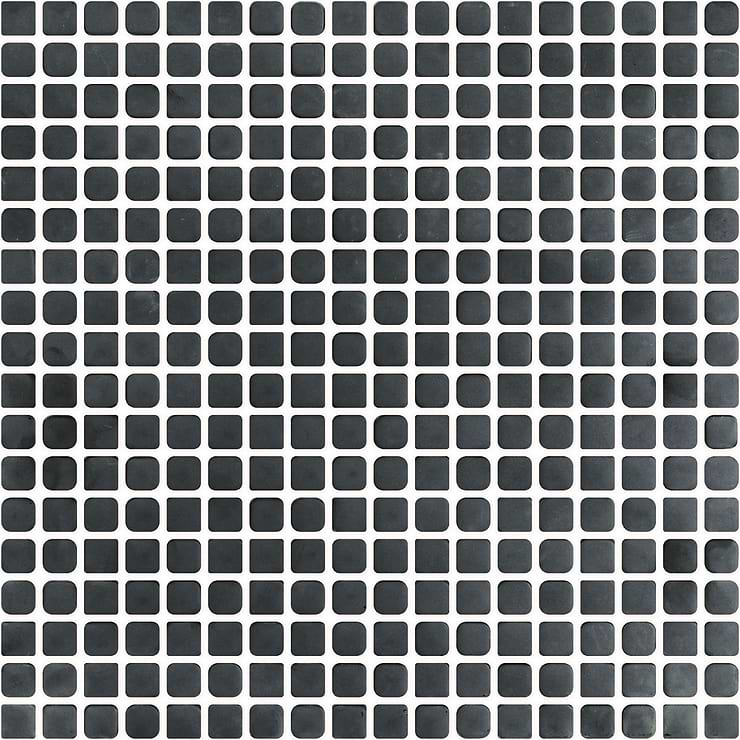 Venini Black 1/2" Mini Square Frosted Glass Mosaic Tile