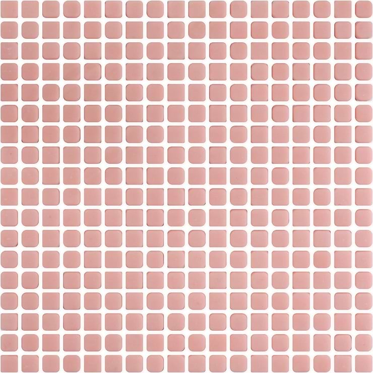 Venini Pink 1/2" Mini Square Frosted Glass Mosaic Tile