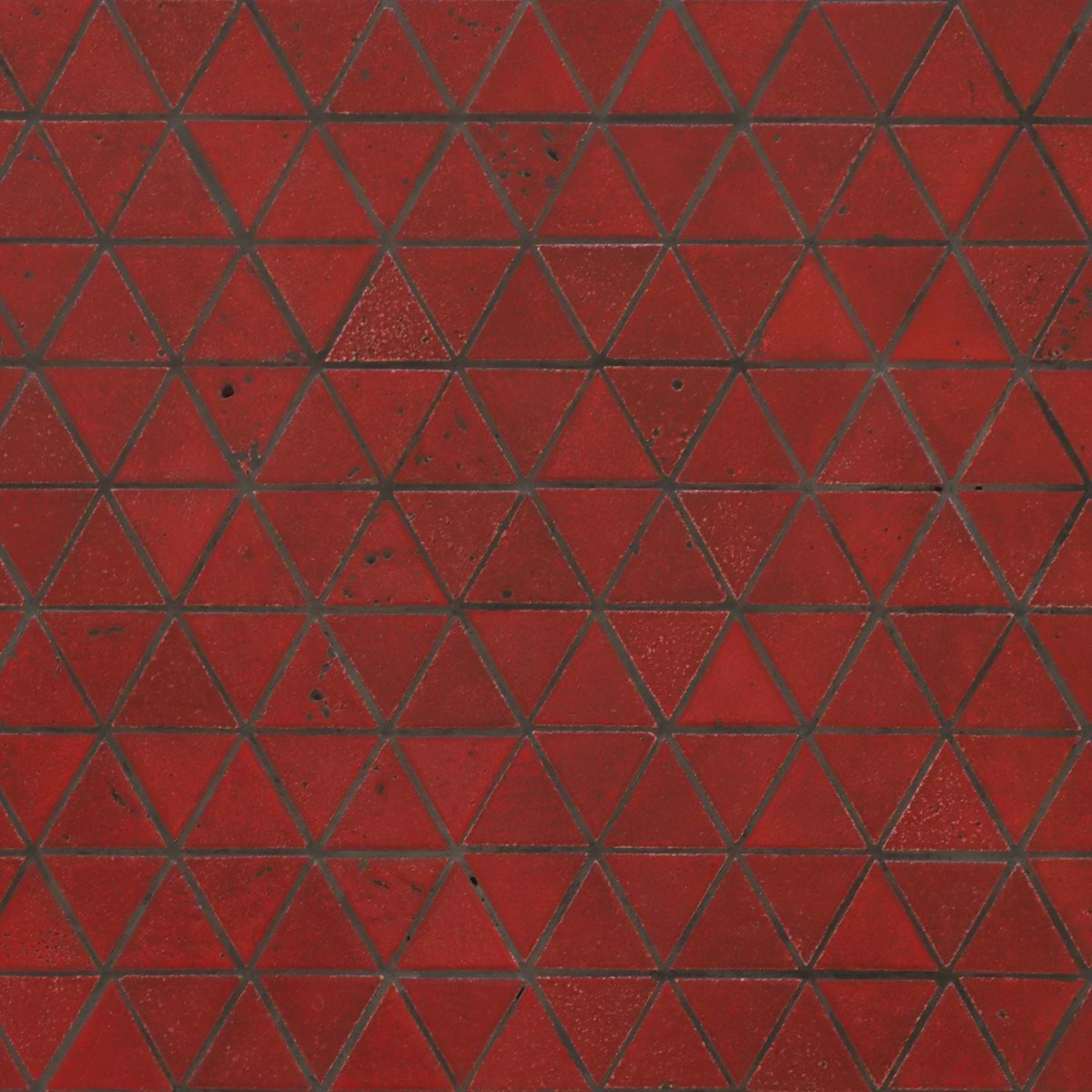 Bushwick Red 2" Triangle Glossy Lava Stone Mosaic Tile