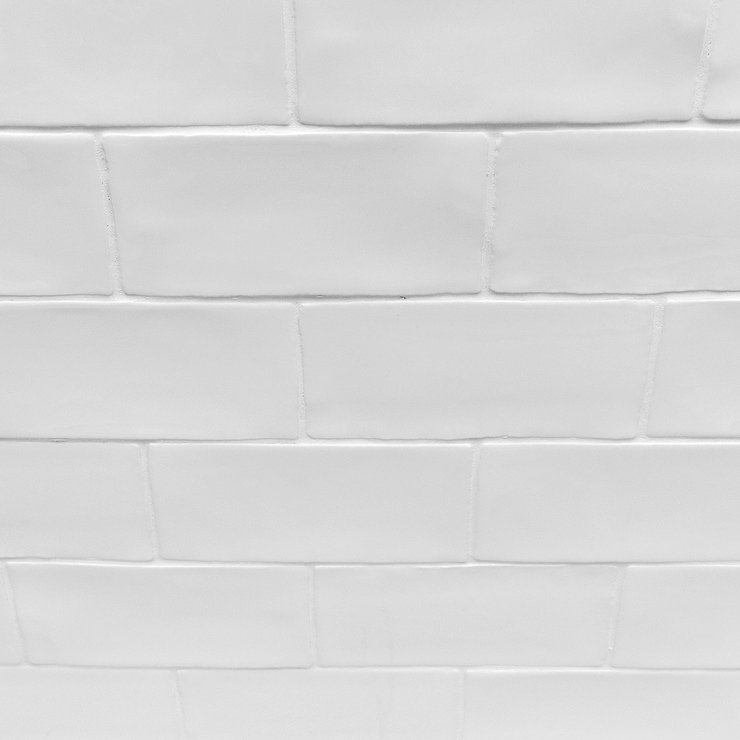 Lancaster Bianco White 3x6 Polished Ceramic Wall Tile