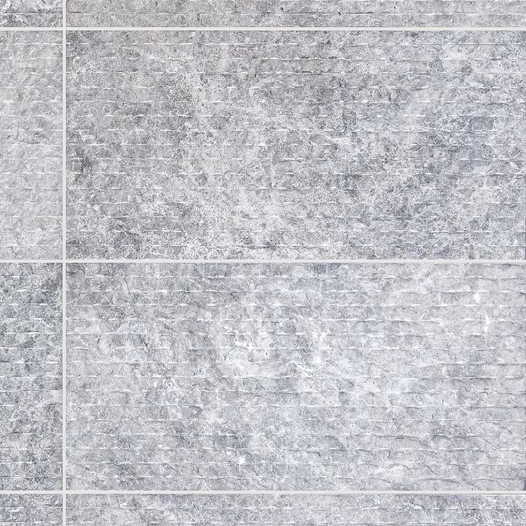 Tundra Gray Chiseled 12x24 Textured Limestone Tile