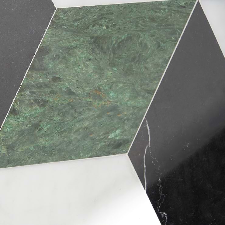 Havasar Verde Polished Marble Mosaic Tile- Green