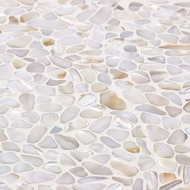 Oyster White Pebbles Polished Pearl Mosaic