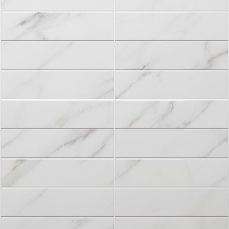 Amalfi Statuario White 3x12 Polished Ceramic Tile
