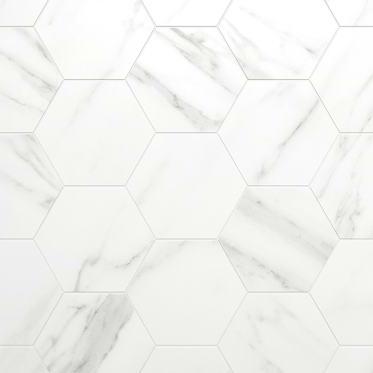 Amalfi Statuario 6” Hexagon Matte Porcelain Tile
