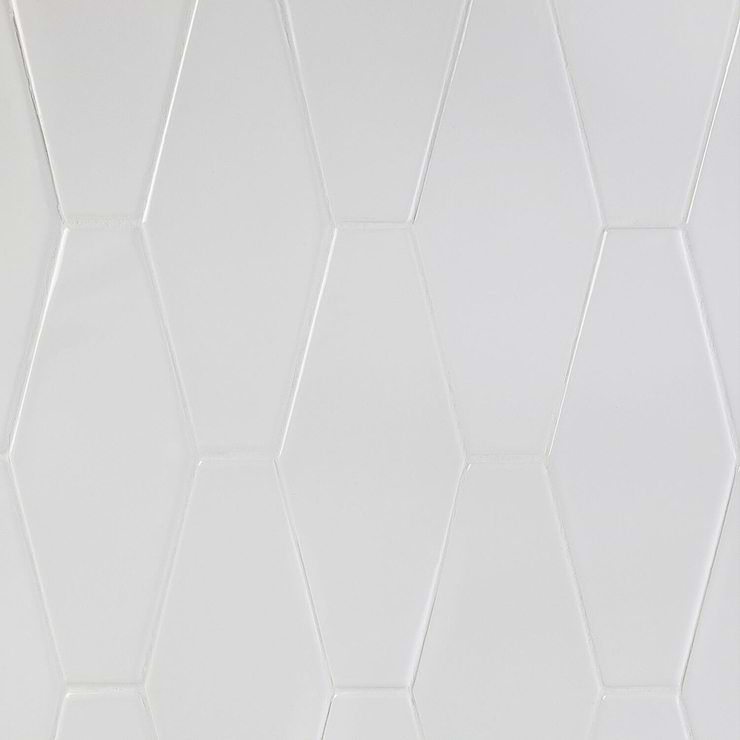 Manchester Hexagon Bianco 4x8 Polished Ceramic Tile