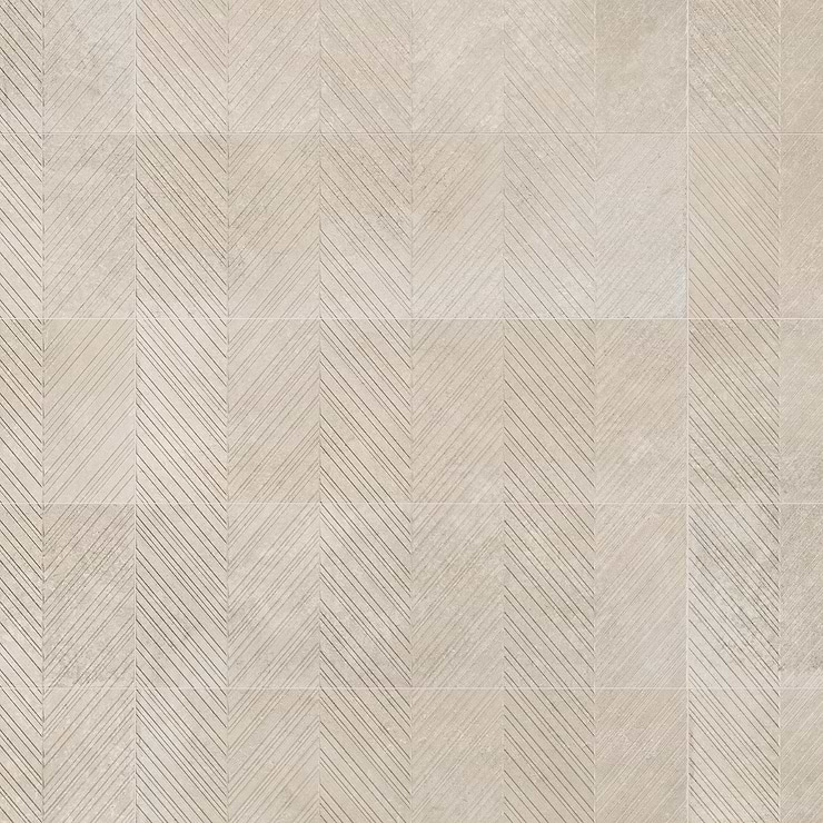 Stoneside Cream Beige Chevron 12x36 Matte Ceramic Tile