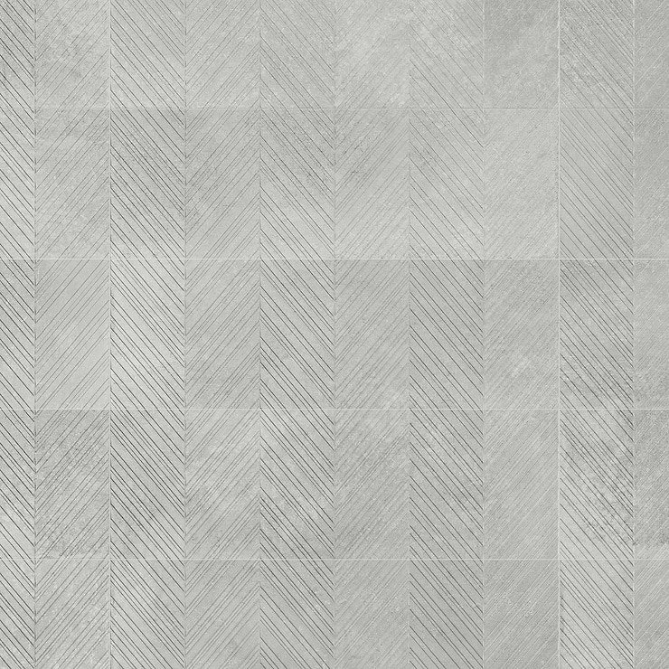 Stoneside Pearl Gray Chevron 12x36 Matte Ceramic Tile