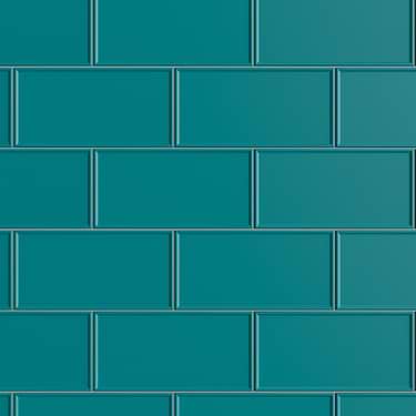 Stacy Garcia Maddox Frame Teal Blue 4x8 Matte Ceramic Subway Wall Tile