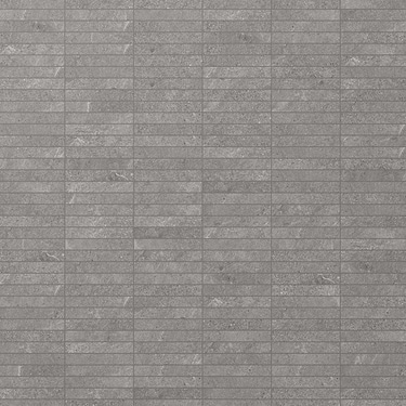 Era Slate Gray 1x6 Stacked Limestone Look Matte Porcelain Mosaic Tile