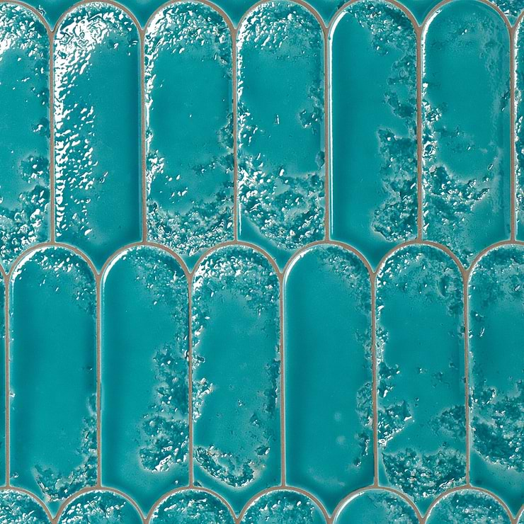 Corali Turquoise Blue 3x9 Textured Glossy Ceramic Tile