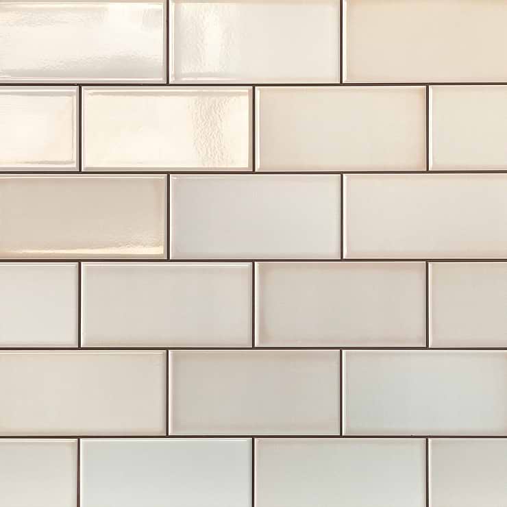 Vector Hueso White 4x8 Polished Ceramic Wall Tile