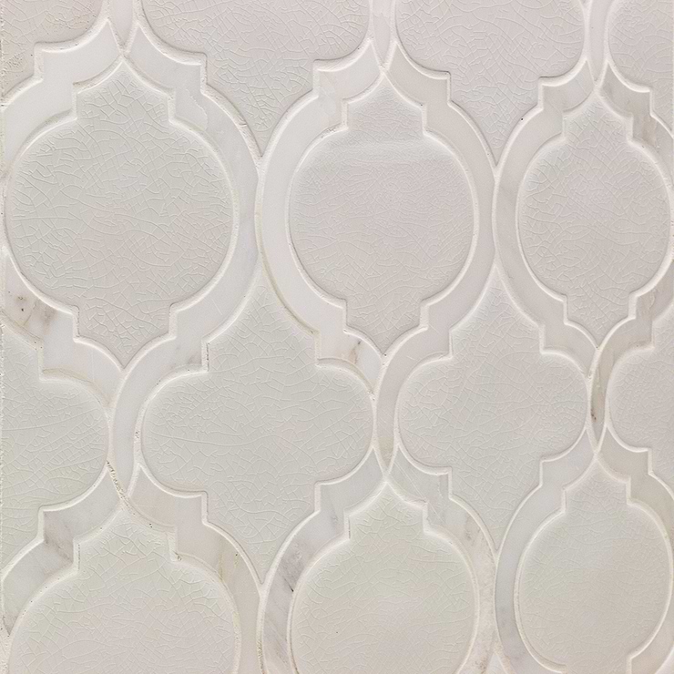 Nabi Arabesque Glacier White Marble And Ceramic Tile