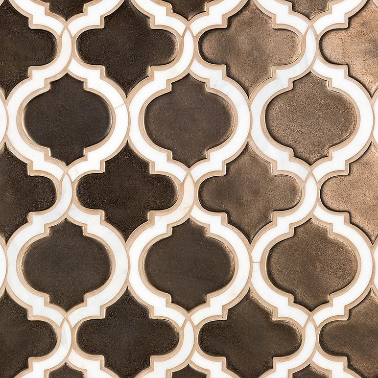 Nabi Arabesque Toasted Maple Marble and Ceramic Tile