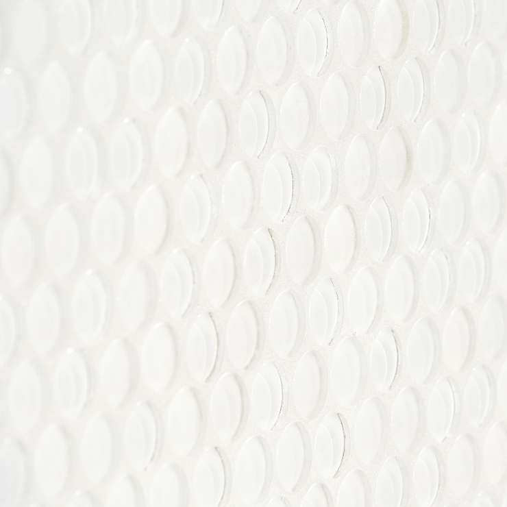 Loft Super White 3/4" Glass Penny Round Tile