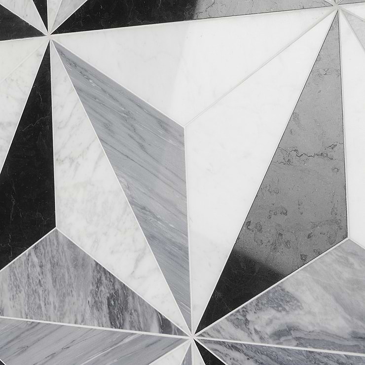 Stellamar Nero Carrara 15x26 Polished Marble Tile