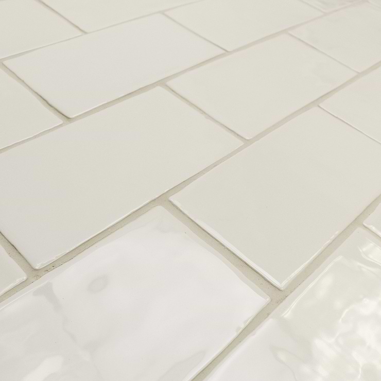 Lancaster Vanilla Cream Ivory 3x6 Polished Ceramic Tile