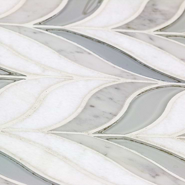  Silent Storm White Marble & Glass Tile 