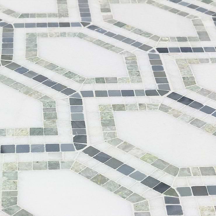 Infinity Thassos & Ming Green Marble Tile 