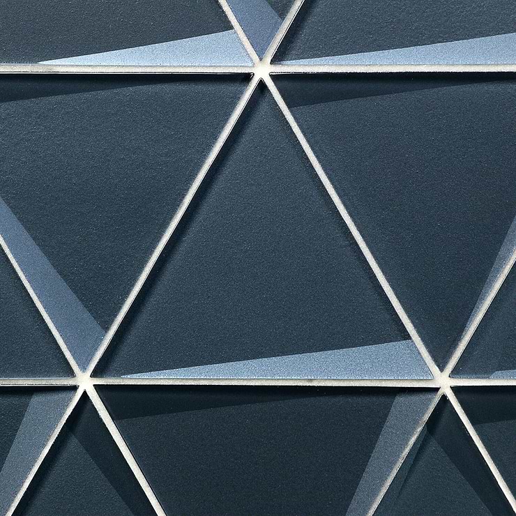 Remington Midnight Beveled Triangles Glass Mosaic Tile