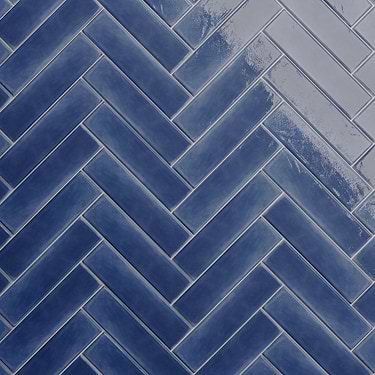 Artblock Denim Blue 4x16 Glazed Porcelain Tile by Stacy Garcia