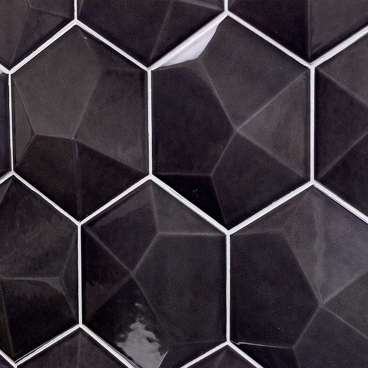 Exagoni Dimension Grafito Brillo Hexagon Ceramic Tile