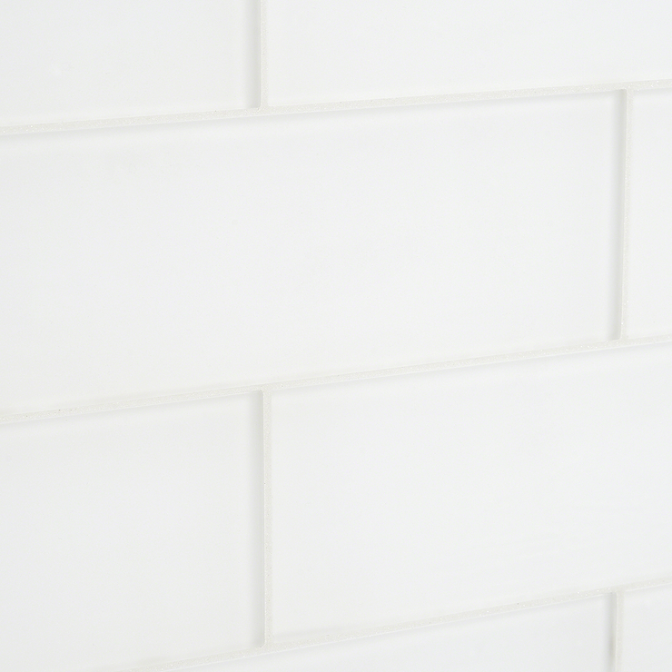 Loft Super White 4x12 Frosted Glass Subway Wall Tile