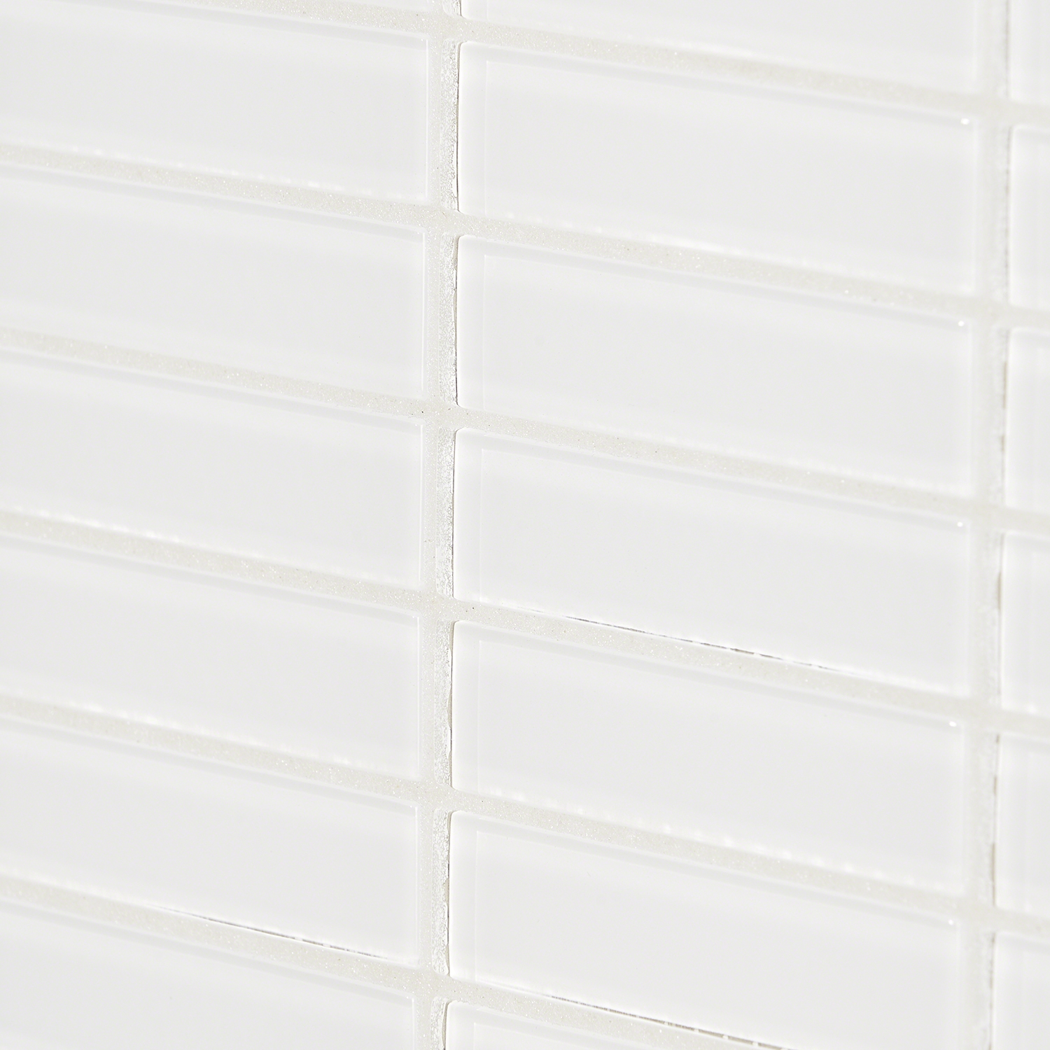 Loft Super White 1x4 Polished Glass Brick Mosaic Tile