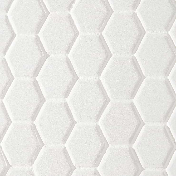 Level White 1" Hexagon Matte Porcelain Mosaic Tile