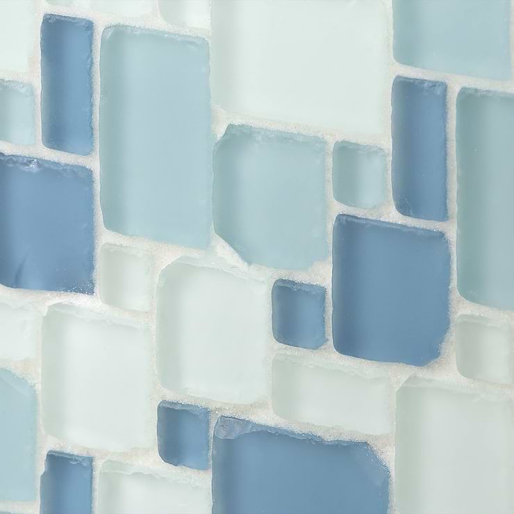 Coastal Seaside French Pattern Beached Frosted Glass Tile