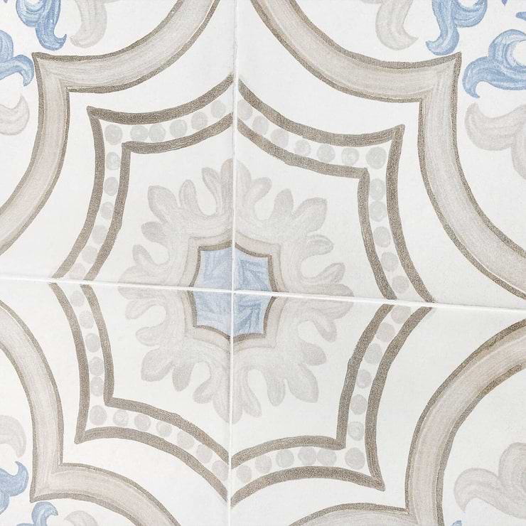 Amadora Daiza White 8x8 Porcelain Tile