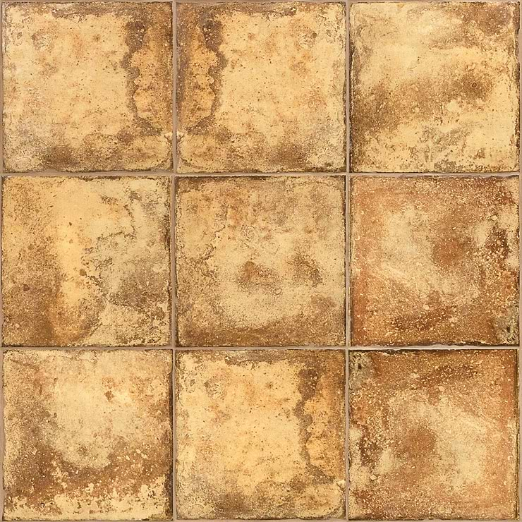 Angela Harris Dunmore Ocre Brown 8x8 Matte Ceramic Floor Tile